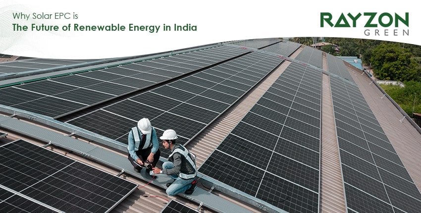 Rayzon Green’s large-scale solar EPC project showcasing high-efficiency solar panels and sustainable energy solutions for businesses in India.